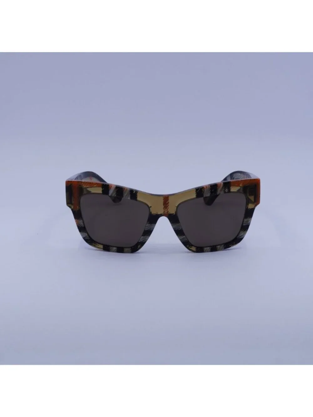 Burberry BE4449 4146/73 Square Sunglasses Check Sand Frame, Grey Lenses